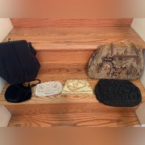 Vintage Handbag Collection - Black, Cream, Gold